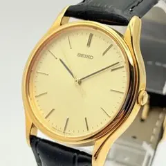 【美品】稼働 新品電池 SEIKO セイコー メンズ 腕時計 ゴールド クォーツ