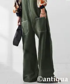 新品☆彡【antiqua】日常を素敵に見せてくれるステッチデニムサロペット