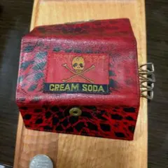 クリームソーダ長財布 キーケース2点セット レッドレオパード80年代