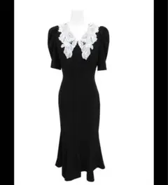 snidel エンブロイダリーホワイトカラーマーメイドワンピース