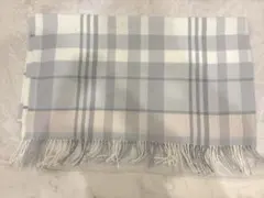 グレー系チェック柄マフラー　エブリン　ブランケット