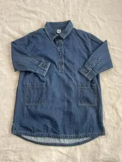 プチバトー オーガニックコットンワンピースチュニック ６a116cm