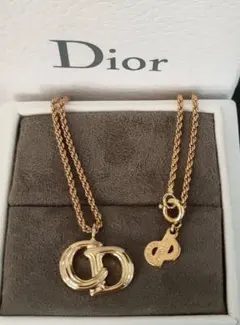 クリスチャンディオール Dior CD ロゴチャーム ネックレス ゴールド