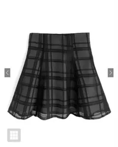 GRLインパン裏地付きチェック柄フレアミニスカート［tu1028］