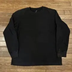 ユニクロ　エアリズムコットンUVカットクルーネックＴ（長袖）　ブラック　サイズL