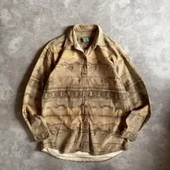 カベラス シャモアクロスシャツ ブラウン M プリネル ネイティブ ウエスタン