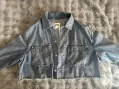 zara ライトブルー クロップドデニムジャケット