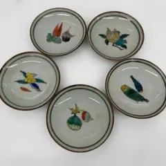 九谷焼　花と野菜の絵柄 小皿 5枚セット