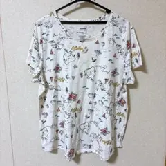 SONOMA XXL 総柄 Tシャツ アロハ ハワイ柄 白 ビッグシルエット