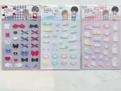 セリア　ぬいぐるみ小物用 デコフェルトシール 3種セット