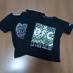 ☆半袖Tシャツ　2枚セット ブラック⑰　130のサムネイル