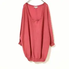 プロポーションボディドレッシング　ピンク バックボタン付き 五分袖ニット　FR