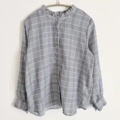 千趣会 NAUW CLOSET チェック柄フリルブラウスのサムネイル