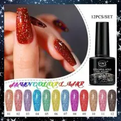 【12pcs】Ftmy＊カラフルホロ ポリッシュ カラージェル＊SP20