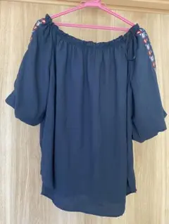 刺繍 半袖 4L ネイビー