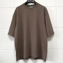 UNIQLO エアリズムコットンオーバーサイズT ボーダー 5分袖 茶3XL