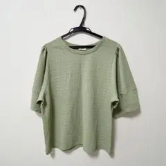 Honeys グリーン ジャガードブラウス Lサイズ 美品