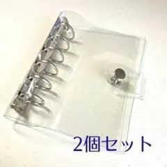 029★2個 A7 クリアバインダー 6穴 透明 シール帳 カード ファイル3a