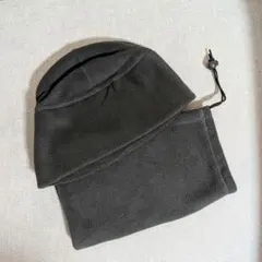 【新品】2点セット フリース ニット帽 ネックウォーマー 防寒 グレー 男女兼用