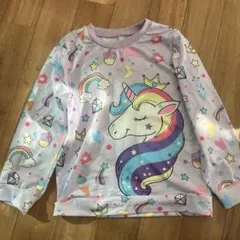SHEIN ユニコーン パープル 長袖トレーナー 薄生地