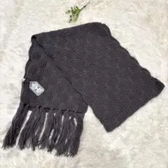 新品タグ付き✨SHOO-LA-RUE 柄編みニットマフラー チャコールグレー
