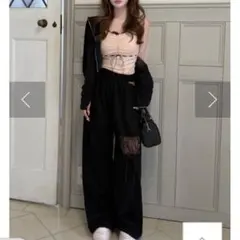 NICE CLAUP ウエストカットレース付きカットパンツのサムネイル