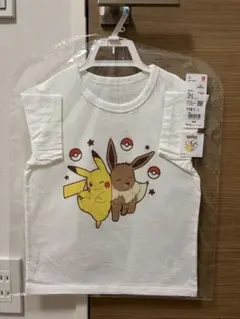 【未開封で発送】110サイズ ユニクロ 半袖Tシャツ ピカチュウ＆イーブイ