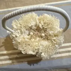 ホワイト ドライフラワー リングピロー