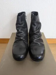 新品 PADRONE ブラックレザー シワ加工サイドジップブーツ 40