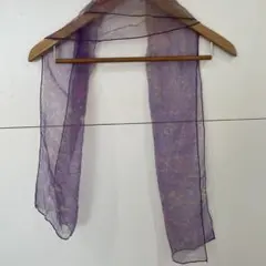 幾何学模様 紫色 シフォンストール