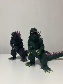 2体セット　ゴジラ2000 ミレニアム ソフビ グリーン＆ブラック　酒井ゆうじ