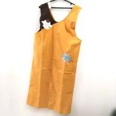 るる様専用新品未使用飛行船オリジナル猫デザインBOX型オレンジ系エプロンロング丈