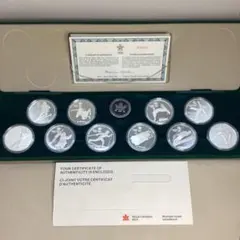 P　希少　1988年　カルガリー冬季オリンピック　カナダ　記念銀貨　全10種のサムネイル