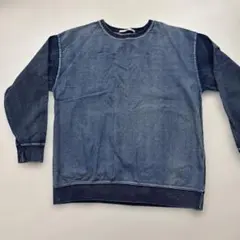 YEVS デニムブルー クルーネック トレーナー