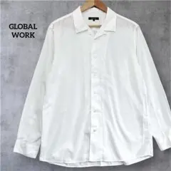 グローバルワーク GLOBAL WORK 白シャツ オープンカラー M 長袖のサムネイル