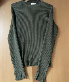 FREAK'S STORE オリーブグリーン リブニット ロングスリーブ