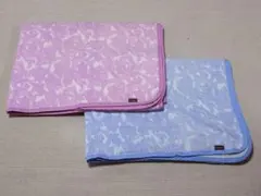 花柄 リバーシブルケット ピンク・青色2枚セット　西川 Paul Stuart