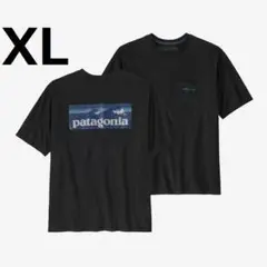 新品 37655 XL 黒 ボードショーツ ロゴ ポケット Tシャツ パタゴニア
