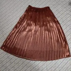 indexロングプリーツスカート ローズゴールド