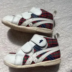 ファミリア　asics チェック柄スニーカー　familiar　アシックス
