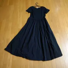 GU　布帛コンビネーションワンピース　Ｌサイズ　ブラック