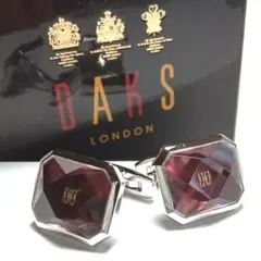 dkc192 DAKS ダックス カフリンクス シルバー×ブルーガラス ラウンド