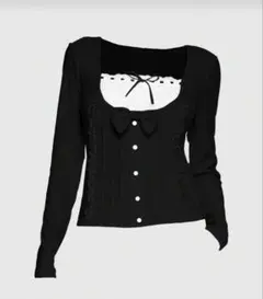 SHEIN　ROMWE　リボン装飾2way長袖Tシャツ可愛い＆スウイート