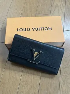 ルイヴィトン ポルトフォイユ カプシーヌ 長財布 トリヨン ノワール 黒 ピンク