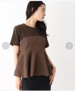 OPAQUE.CLIP　ビスチェ風エンボスドッキングカットソー