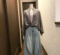 洗える✨️FRAMe WORK 麻100 フレンチリネンマキシ 七分袖ワンピース