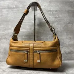 TOD'S トッズ ワンショルダーバッグ 2way ロゴ型押し シボ革 レザー