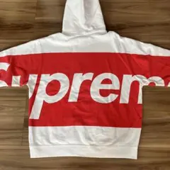 Supreme パーカー ホワイト×レッド
