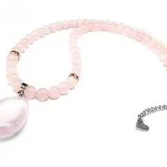 天然石ローズクオーツオリジナルネックレス