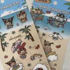 サンリオ 日焼けキティ ステッカー　限定 日焼けクロミ　セット 日焼けマイメロ